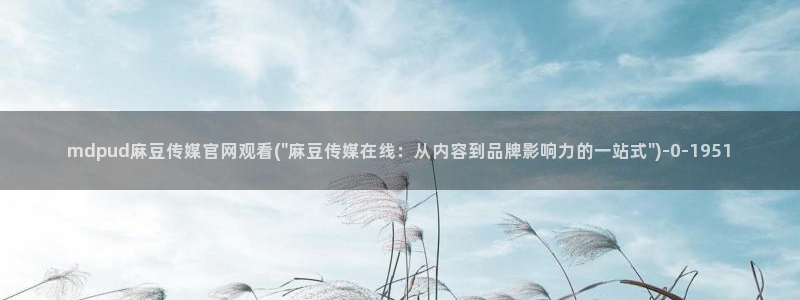麻豆官网传媒入口：mdpud麻豆传媒官网观看(\